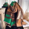 Scarf Women'S Autumn And Winter New Item Cashmere Blend Double-Sided Color Warm Shawl Thick Long Scarf High-End Sense Fashionable And Versatile