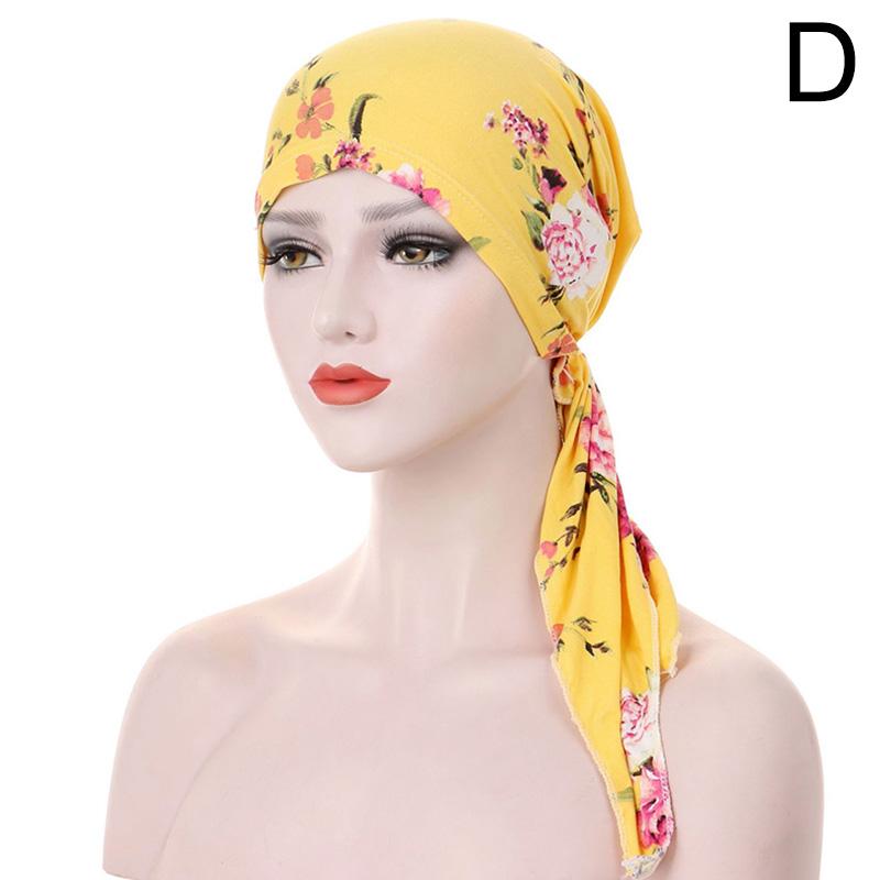 1 шт., мусульманская шляпа, женский тюрбан с цветочным принтом, шапка для химиотерапии, повязка на голову, женские аксессуары