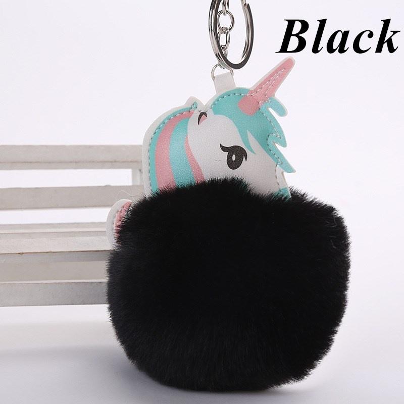 14 цветов брелок с помпоном в виде единорога из искусственного меха кролика, брелок для ключей, автомобильные аксессуары, лошадь Porte