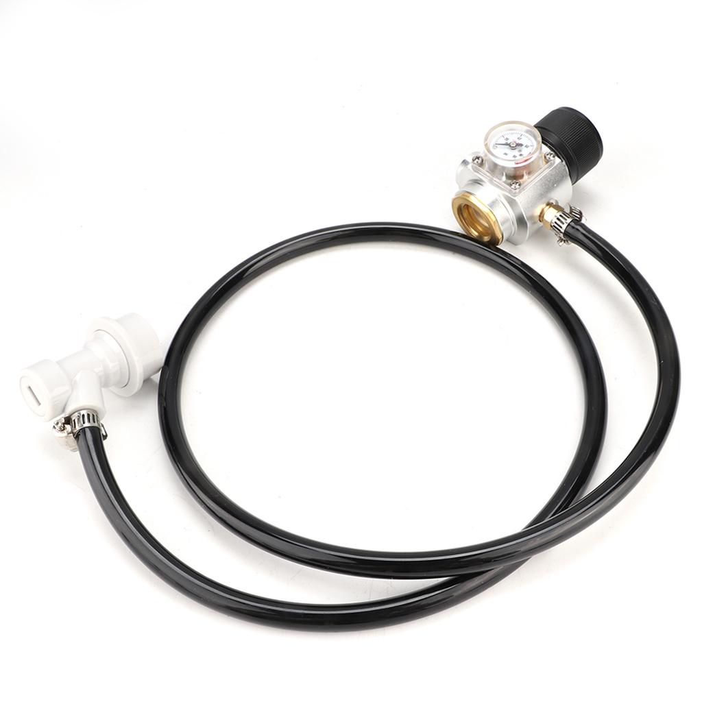 0-90PSI CO2 Mini Gas Regulator 5/16in Gas Line Assembly Pressure Gauge Ball Lock Accessory Kit