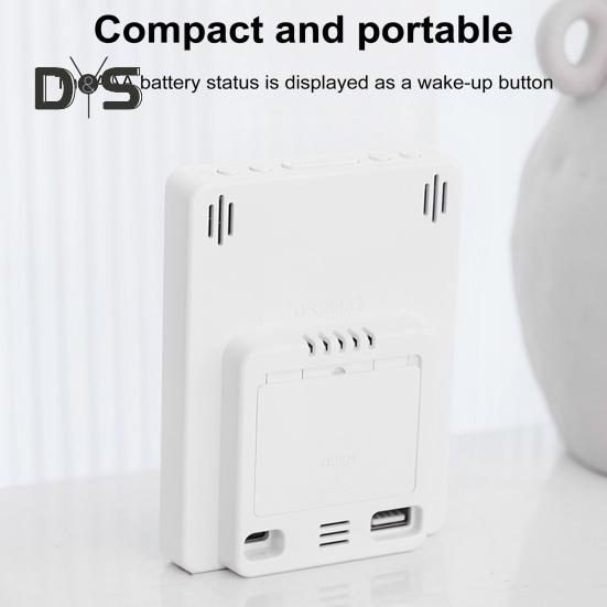 Многофункциональный большой экран цифровой будильник регулировка яркости влажность температура дисплей настольные часы