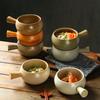 Ceramic Milk Pot, Breakfast Tableware, Ceramic Handle Bowl, Household Noodle Soup Bowl, Commercial Baking Oven, Baking Bowl