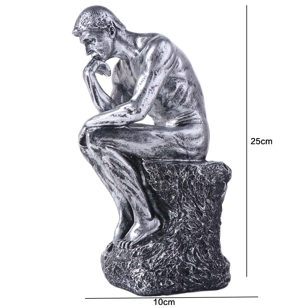 Creative Thinker Sitting Resin Sculpture Kawaii Thinker Doll Toy Thinker Desk Craft  Bedroom