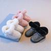Зимние плюшевые толстые хлопковые туфли для маленьких девочек детские сапоги