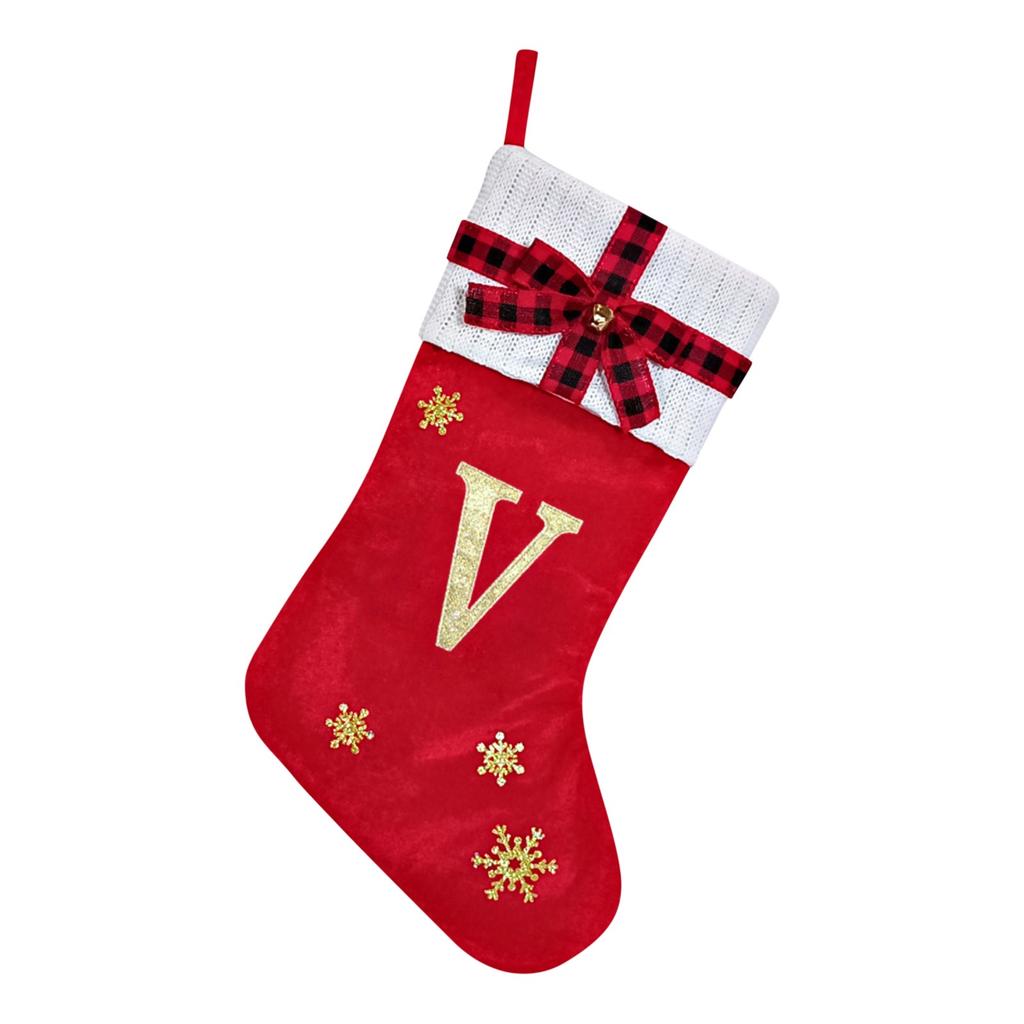 Рождественские чулки, маленькие вышитые буквы, вязаные рождественские подвесные чулки, украшения, декор для рождественской вечеринки