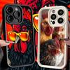 Чехол для телефона iPhone 17 Air 16E 15 16 Pro Max Курица Курица Петух Чехол 14 Plus 13 12 Mini Мягкий Силиконовый Fundas