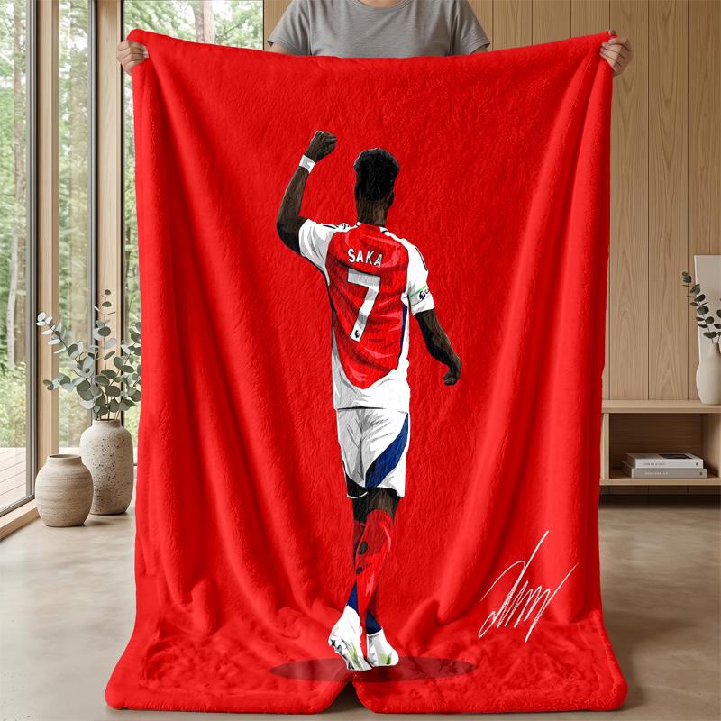 Bukayo Saka Theme blanket Soft Flannel Blanket Plush Throw Blanket Cozy Sofa Bed Blanket for Home Decor