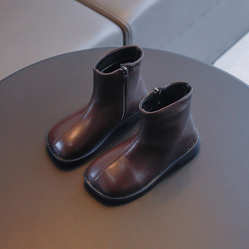 Детская обувь Ботинки для девочек Весна Осень Мальчики Повседневные Ботинки Челси Модные Черные Коричневые Универсальные Детские Нескользящие Ботинки