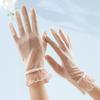 1 Pair of Lace Sunshade Gloves for Women, Summer Thin, Suitable for Driving, Cycling, Touch Screen, And Non-Slip, Short Style.