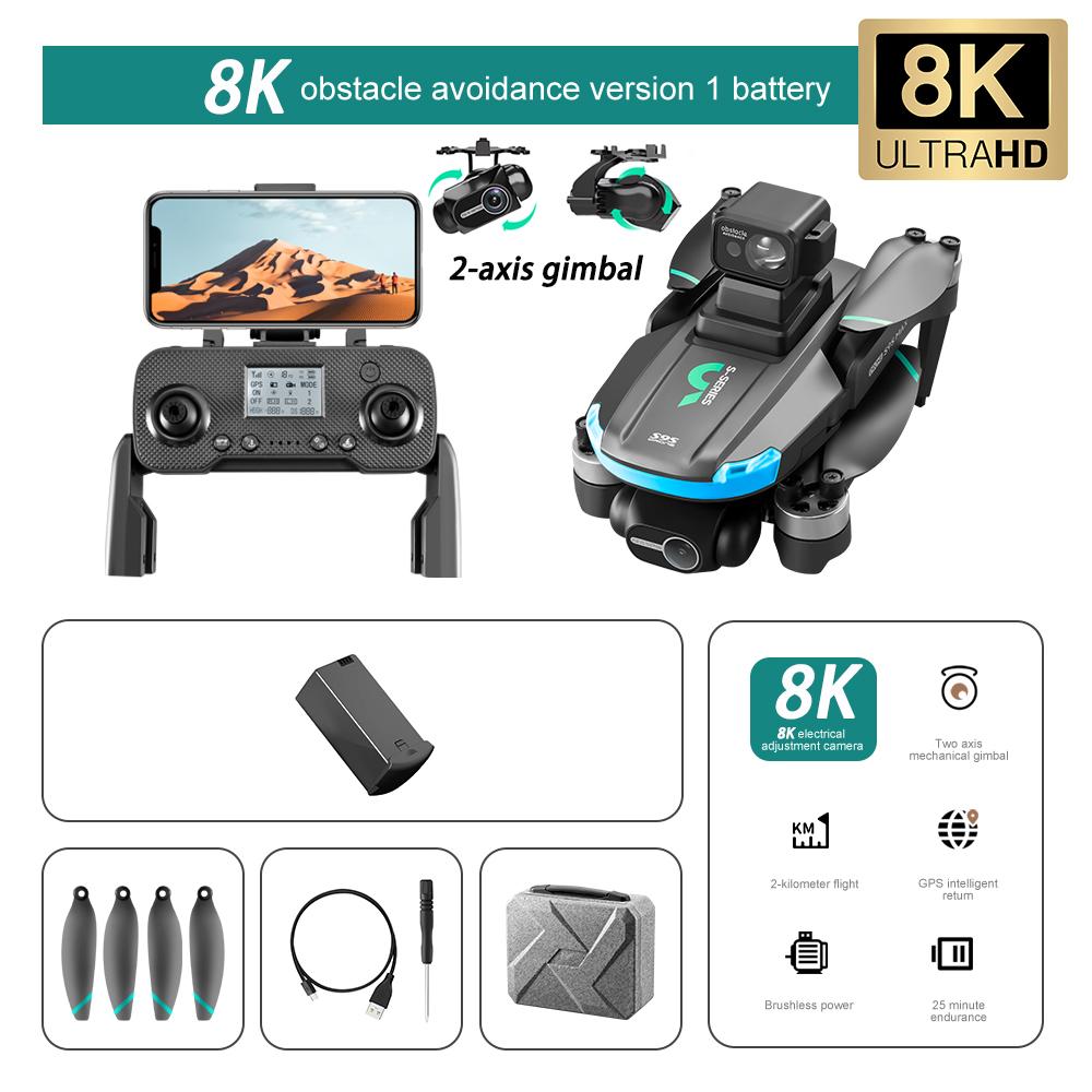 New LS-S9S GPS Drone 8k Professional HD Camera 2-axis Universal Anti-Shake Air Brushless Folding Quadcopter 3km Quadcopter Toys