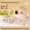 Wooden Hamster Furniture Set: Ice Bed, Solid Wood Ladder, Golden Bear Nest, Toy Landscaping Supplies