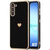 Protective Case - BOOLING - for Samsung Galaxy A17 4G/5G - Shockproof Silicone with Black Heart Pattern