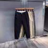 Мужские повседневные брюки облегающего кроя в корейском стиле - однотонные, прямые, длина 9/10