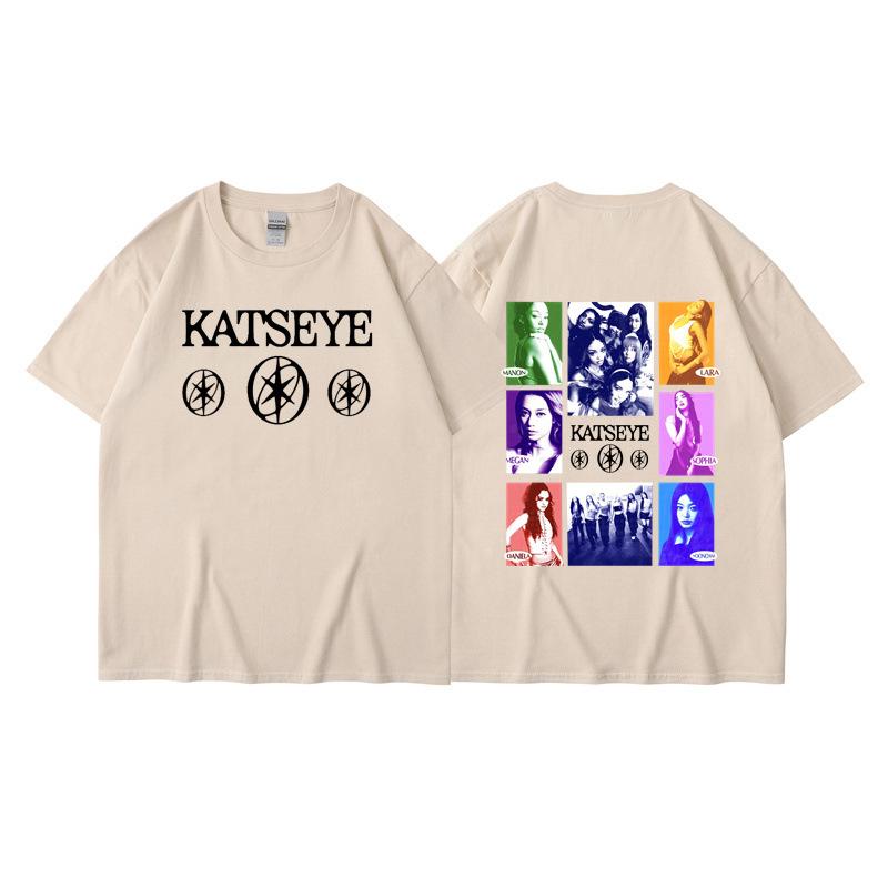 New KATSEYE printed T-shirt men's and women's casual T-shirt high-quality short sleeves