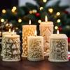 1-4PCS Christmas Candle Mold Cylinder Silicone Wax Mold for Scented Candles Wax Tarts Holiday Craft Decorations