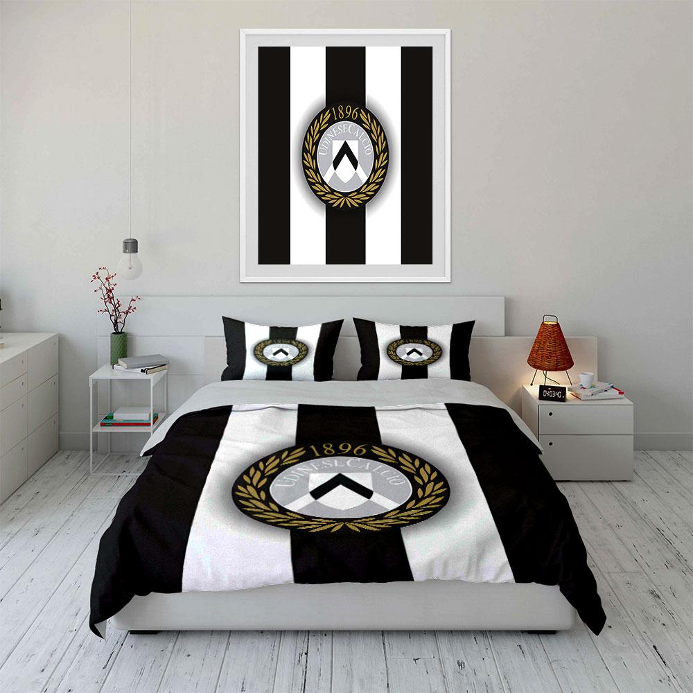 Black-white stripes, Udinese logo. Bedding sets Duvet cover sets Duvet covers Pillowcases(1 * Duvet Cover 2 * Pillowcases without duvet insert)