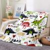 Cartoon Dinosaur Throw Blanket Soft Flannel Blanket for Chair Travelling Camping Kids Adults Bed Couch Cover Winter Nap Blanket