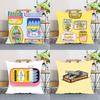 Canned Sardines Pillow Case Throw Pillow Cover Nordic Vintage Style Cushion Covers Home Living Room Sofa Couch Seat Decor