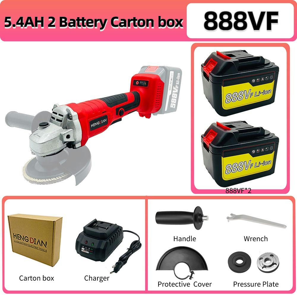 Угловая шлифовальная машина 125 мм, 21 В, аккумуляторная, бесщеточная электрическая угловая шлифовальная машина
