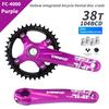 TANKE Crankset 170MM Bicycle Chainring Hollow Integrated Crankset 104 BCD Narrow Wide Bike MTB Crown  Square Hole Sprocket Crank