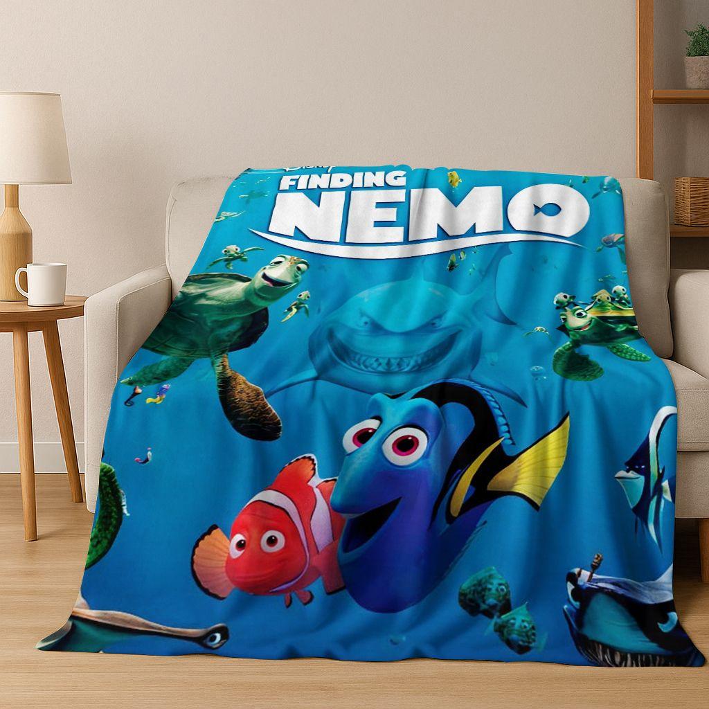 3D Мультяшное одеяло из фланели «В поисках Немо» Подводный мир, Теплое и уютное мягкое плед-покрывало для дома, спальни, кровати, дивана, пикника