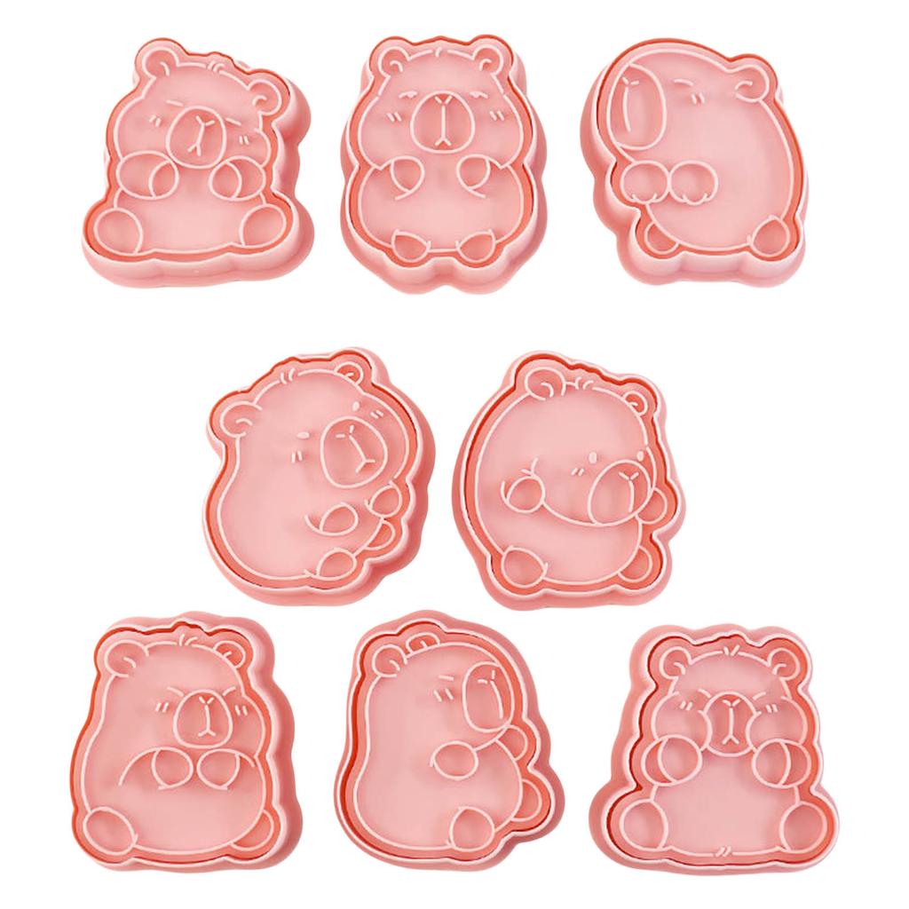 8 шт. Capybara Cookie Mold Biscuit Fondant Embosser Stamp для свадебных вечеринок Пластиковые принадлежности для украшения тортов и выпечки