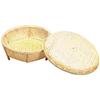 Yamashita Craft White Bamboo Hemp Leaf Round Shape with Lid Large 71041020