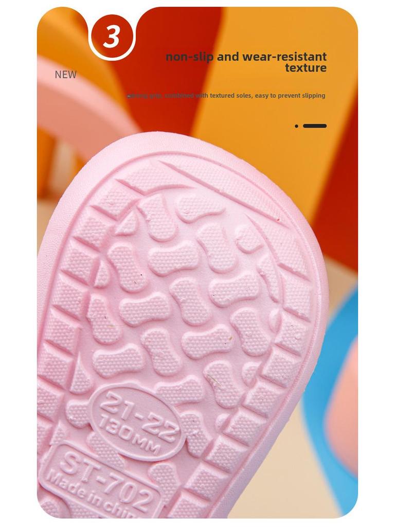 Детские милые летние шлепанцы с медведем, нескользящие: Мягкая подошва, крутые клоги для мальчиков и девочек