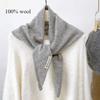 British Korean Style Niche Wool Knitted Triangular Scarf Women Headscarf Knitted Scarf Multi-functional Warm Knitted Scarf