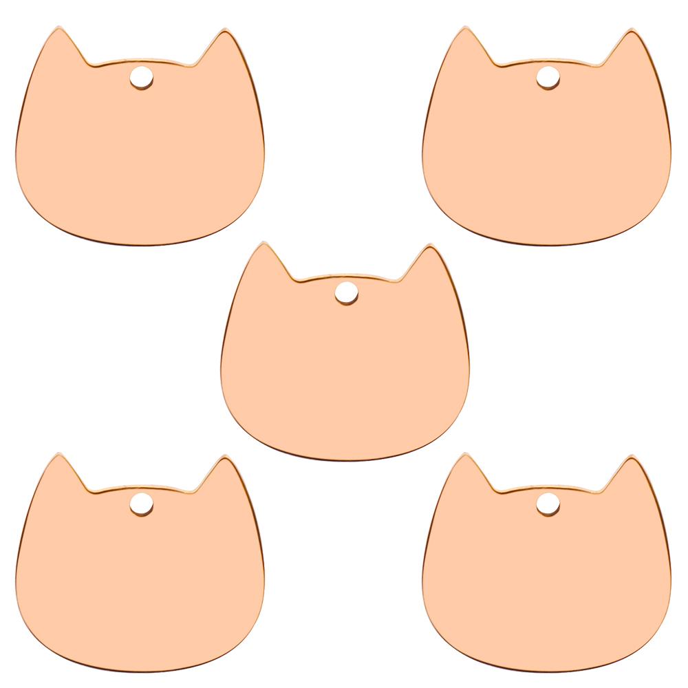 20 шт., бирки для собак с изображением кошачьей мордочки, зеркальная полировка, украшение из нержавеющей стали, персонализированная гравировка, цепочка с изображением животных