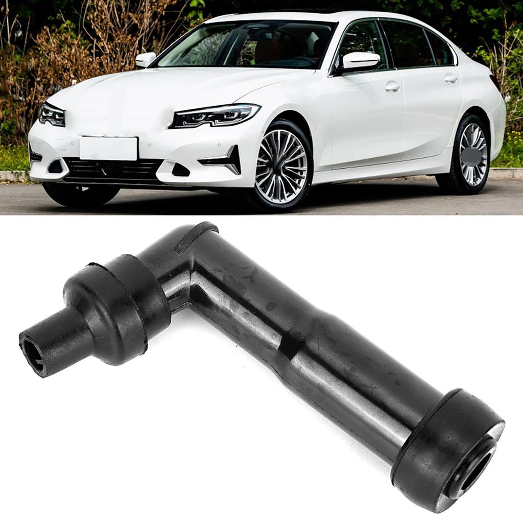 102° Motorcycle Spark Plug Cap with Internal Resistor, Waterproof Spark Plug Boot Cap Cover Resistor, Black