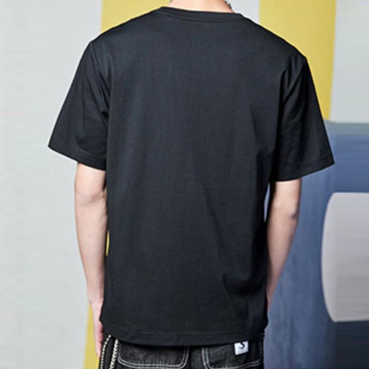 Футболка унисекс с коротким рукавом и принтом логотипа Li Ning, черная, с круглым вырезом и буквами YHST175-1