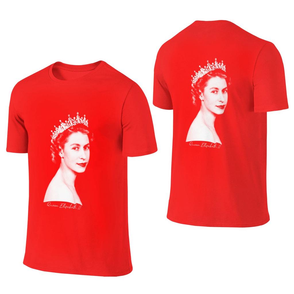 Queen Elizabeth Ii Retro Couple Style Reversible Tshirtamerican Retro Easy To Clean Tees