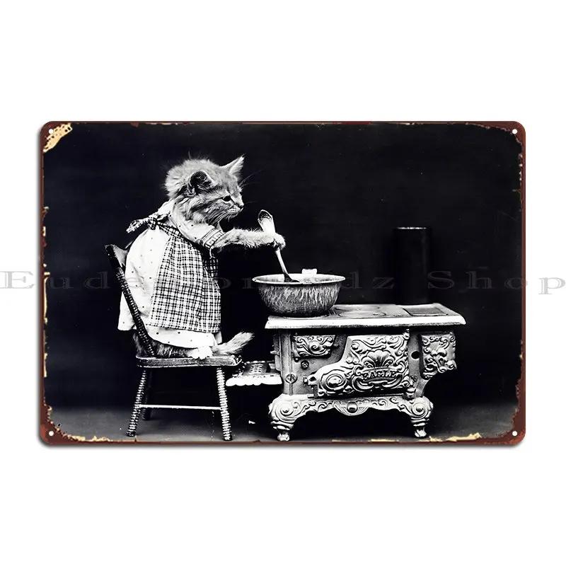 Vintage Cat Photography Metal Sign Poster Pub Personalized Designing Club Tin Sign Poster