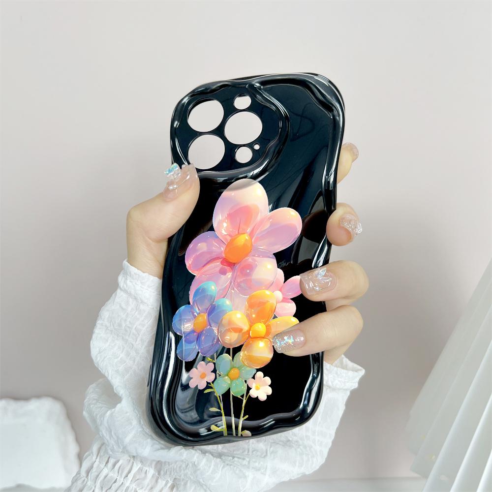 Чехол для телефона For Honor 90 Lite P30 Pro Infinix Hot 30 40 40i 40 Pro Smart 8 Pro Vivo V29e V30e Balloon Flowers Cream Texture Soft Silicone Cover Phone Case