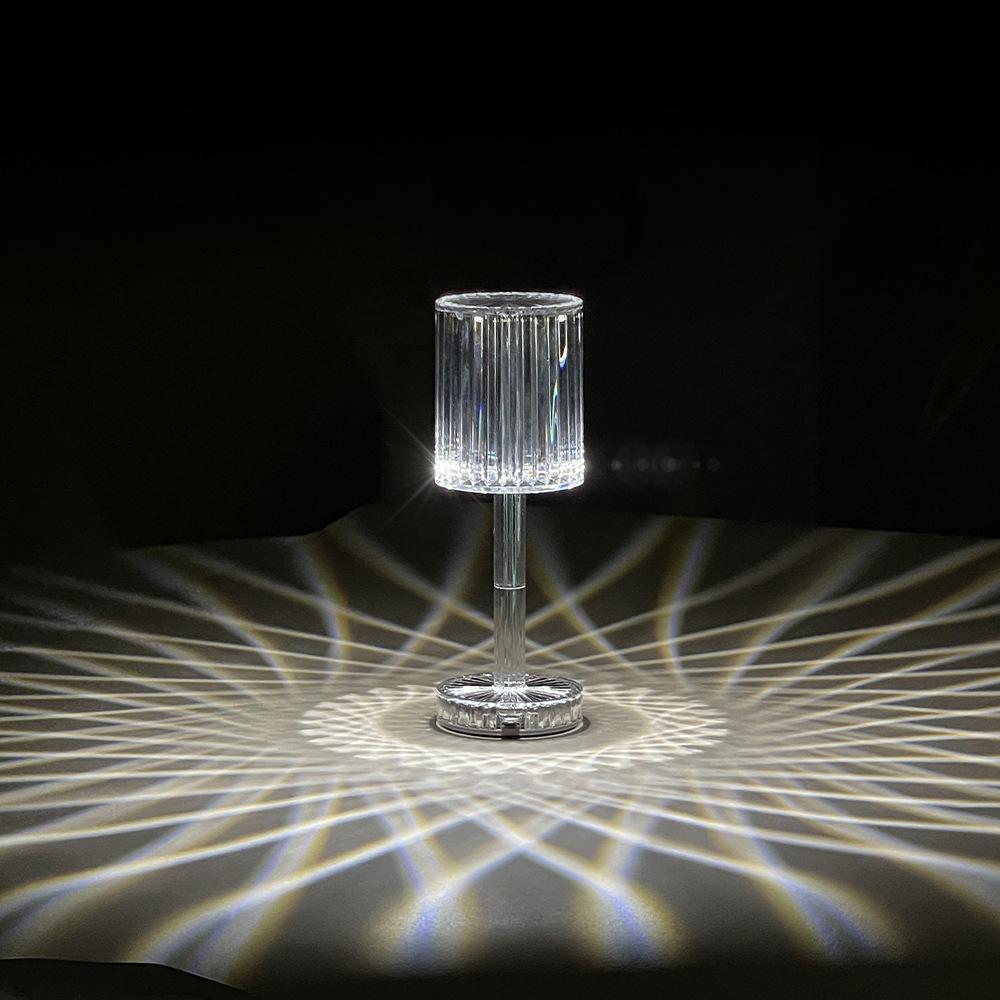 Spain ins Gatsby atmosphere lamp crystal table lamp charging touch vibrato acrylic diamond night light USB three-color plug-in model