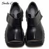 Женские туфли на плоской подошве из натуральной кожи, туфли на платформе с квадратным носком, низкие туфли, модные повседневные туфли на толстой подошве