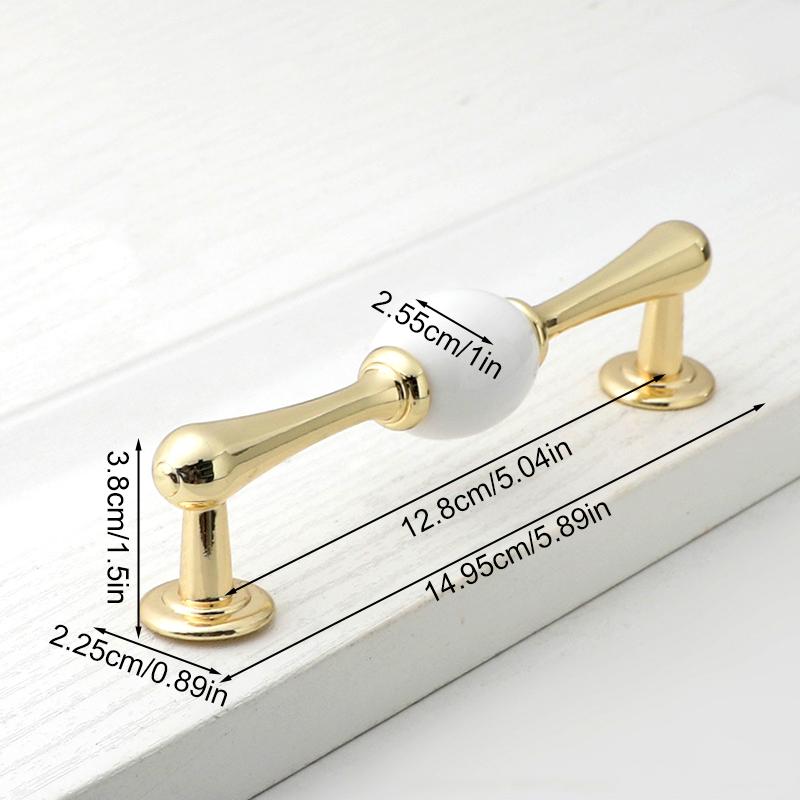 1 шт. Минималистичные золотые слоновая кость белые керамические ручки для шкафа, ручки для ящиков