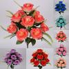 12 Heads Valentine's Day Flowers Mini Crystal Grass Bouquet Natural Simulated Rose  Home Decorative