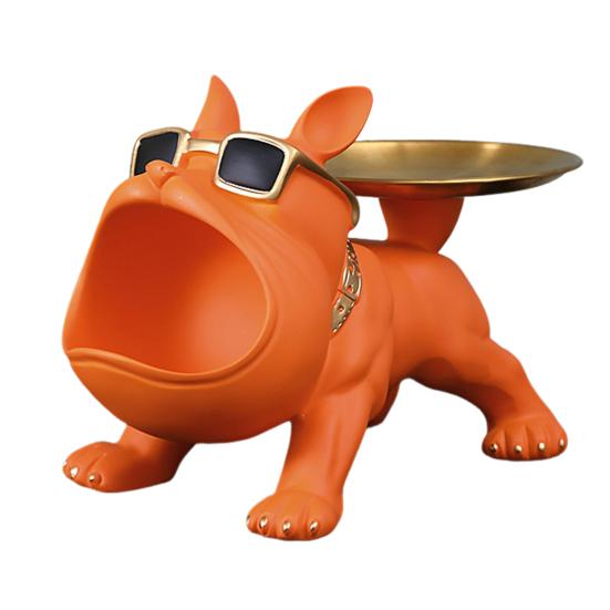 Фигурка собаки с большим ртом, подставка для хранения ключей, мультяшный щенок, статуэтка из смолы, ювелирные изделия, безделушка, контейнер для ключей, коробка, животное, настольное украшение, орнамент