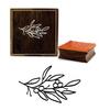 Printtoo Diary Card Olive Branch With Leaves Design Brown Wooden Rubber Stamp-2 X 2