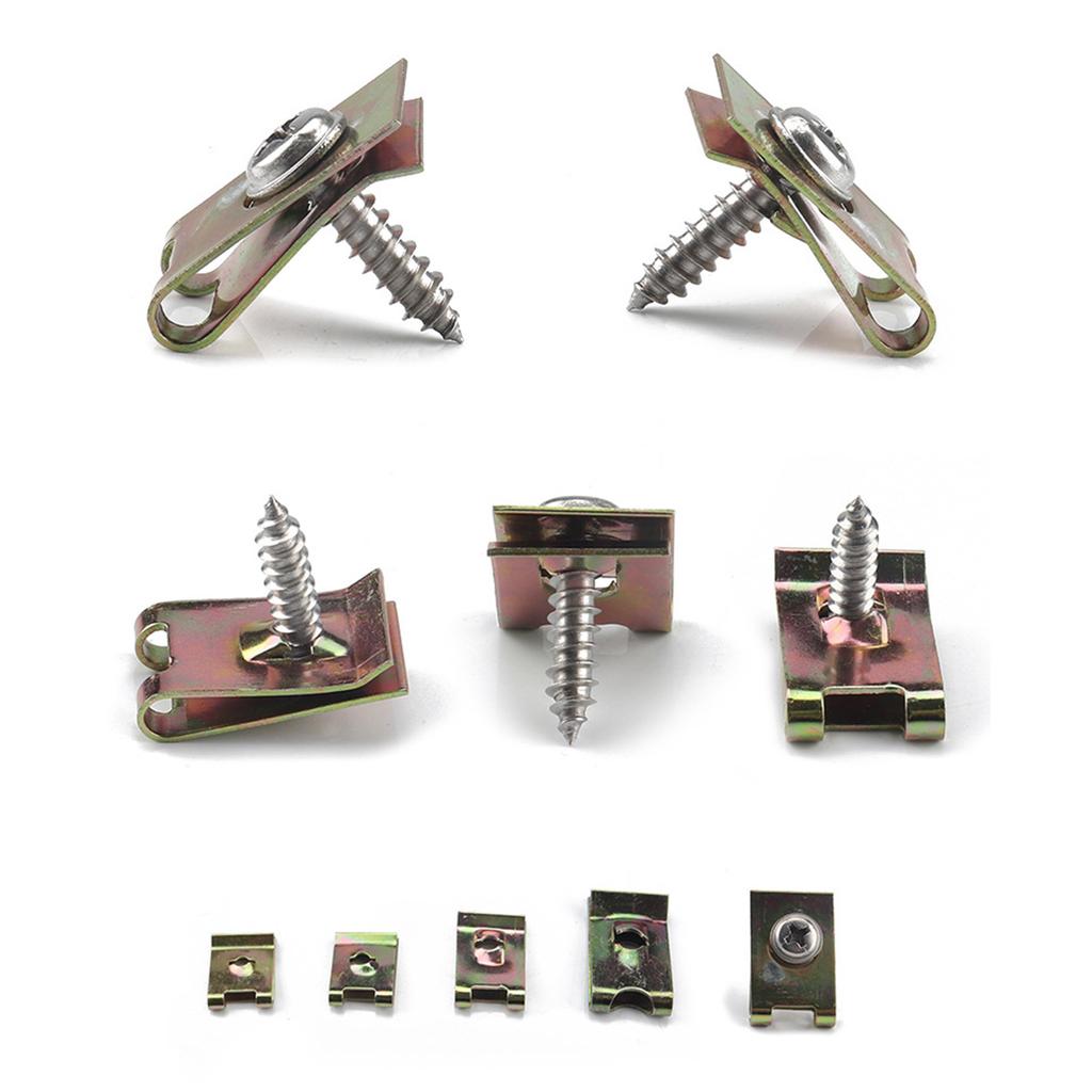 200 шт. болтов корпуса, винтов, металла - универсальный комплект U-образных гаек, брызговик двигателя, болт корпуса, фиксатор брызговика, бамперы, гайка крепления