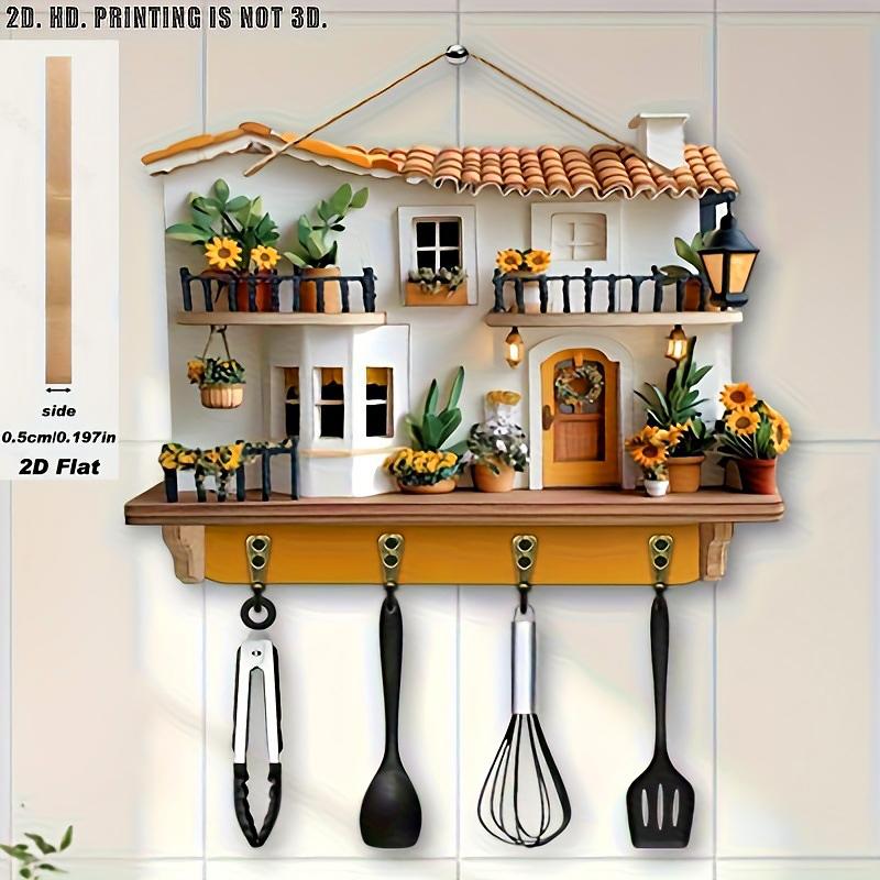 Плоский держатель для ключей Порядок Дерево Экономия места Художественный Кафе Ретро стиль Домашнее хранение DIY установка Дарение подарков Практичность