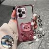 Luxury Bow Strap Bear Phone Holder Case For Infinix Hot 60 Pro Plus 60i 50i 30i 40 30 9 10 Play Glitter Shockproof Stand Cover
