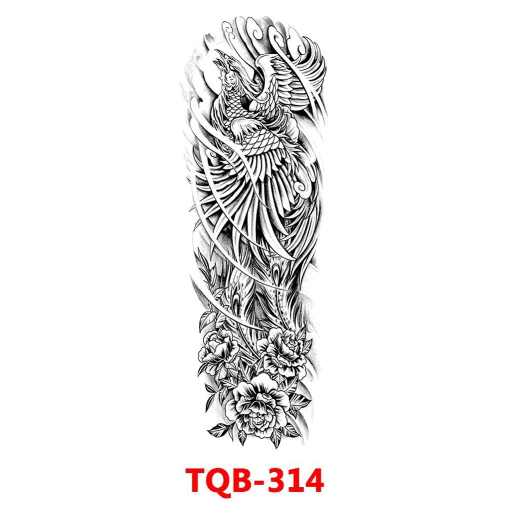 Full Arm Fake Tattoo Sleeve Men and Women Temporary Tattoo Sticker Lion Werewolf Cross Big Arm Tattoo Waterproof