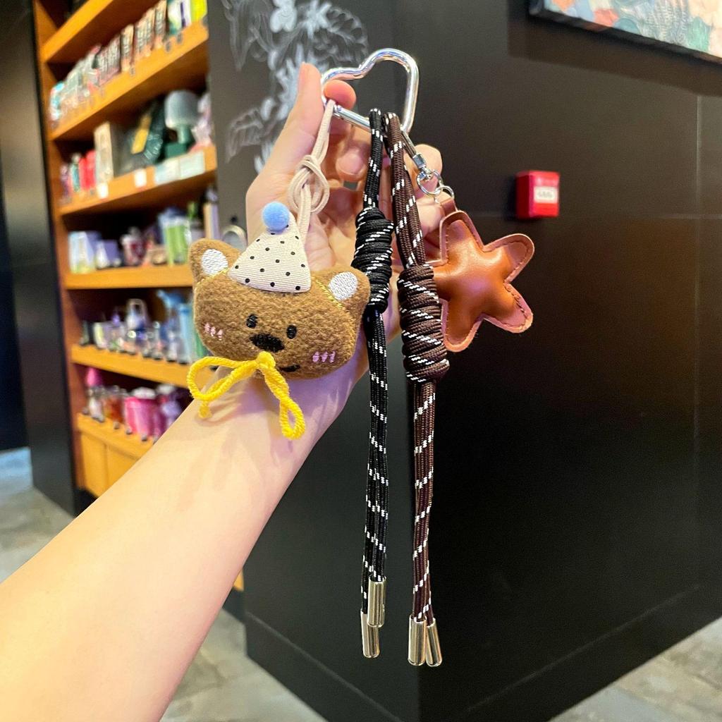 Брелок для ключей «Медведь из мультфильма» с пряжкой Love и ремешком на руку