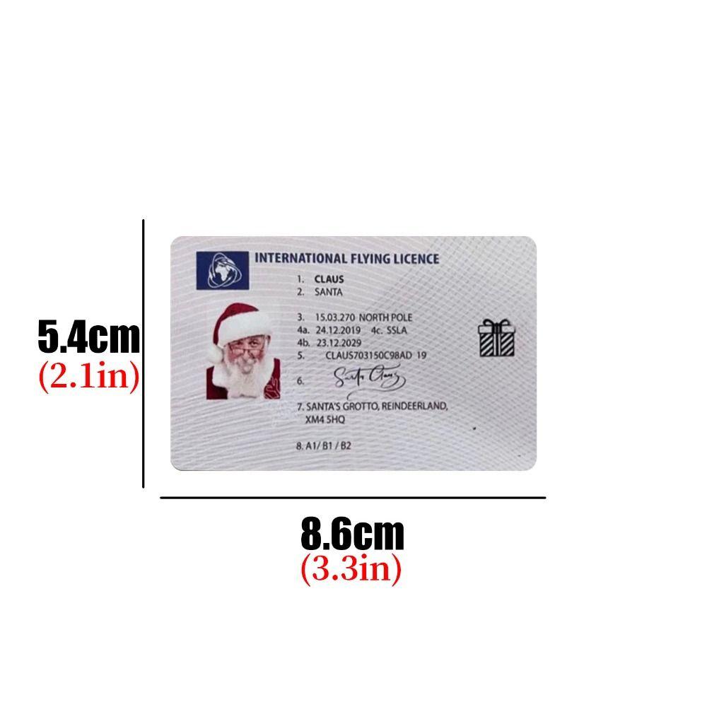 Праздничный атрибут Сани Летящие Водительское удостоверение Рождественский подарок Водительское удостоверение Санта-Клауса Рождественская открытка