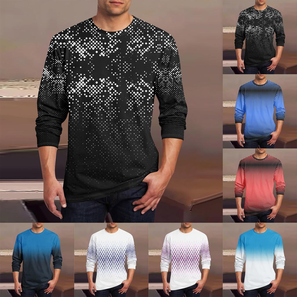 Men's T Shirt O-Neck Clothing Apparel Outdoor Long Sleeve Print Fashion Designer Vintage