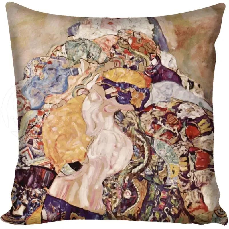 G0309 Hot Sale Gustav Klimt The Kiss Square Pillowcase Custom Zippered Cushion Pillow Cover Case 45x45cm