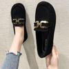Fashion Ladies Footwear Slip-on Round Toe Women's Flat Loafers Shoes Black Social Lastest Elegant Dress Fashionable 2025 Trend Sale Non
